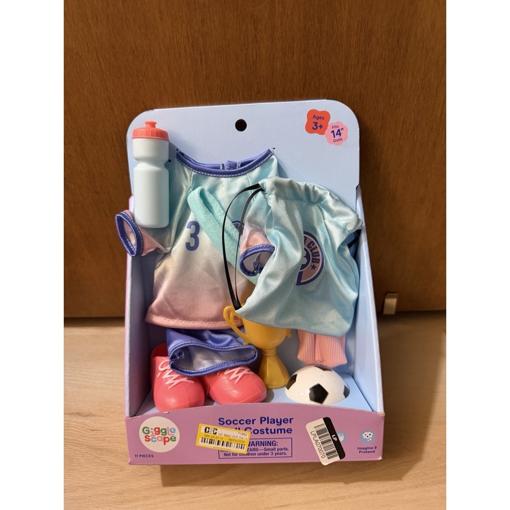Gigglescape 14" Baby Doll Soccer Uniform Outfit New In Package